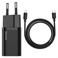 Chargeur Secteur Rapide Baseus Super Si avec Câble USB-C / Lightning - 20W (Bulk) - Noir