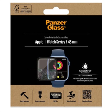 Protecteur d\'Écran Apple Watch Series 8/7 PanzerGlass AntiBacterial