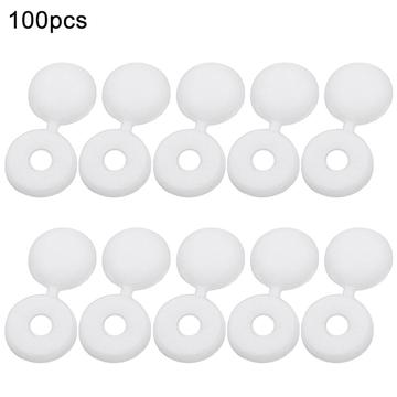 100 Pcs. Cache-vis en plastique à charnière - blanc