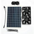 Système de ventilation à double ventilateur avec panneau solaire de 15W pour niche pour animaux - IP68, 18V