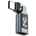 Adaptateur pivotant USB-C mâle vers USB-C femelle de 240W avec affichage LED