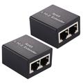 Set 1 to 2 RJ45 Splitter Connector Inline LAN Plugs Ethernet Cable Extender Adapter - 2 Pièces