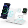 Station de Charge Sans Fil 3-en-1- Apple Watch, iPhone, AirPods (Emballage ouvert - Acceptable) - Blanc