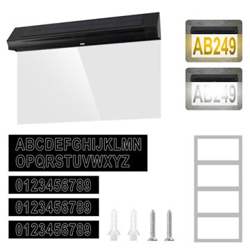 Panneau d\'adresse solaire 30 LED avec numéros de maison personnalisables