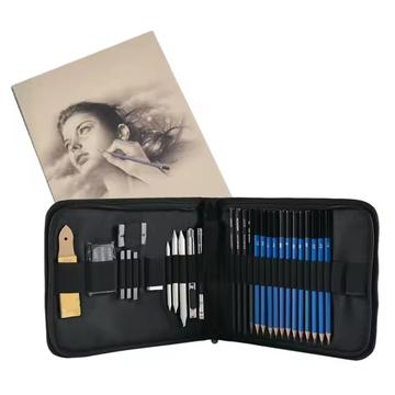 Coffret de 35 crayons professionnels pour le dessin et l\'esquisse avec carnet de croquis