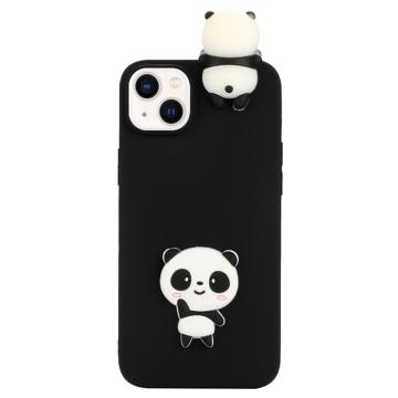 Coque iPhone 14 en TPU 3D Cartoon - Panda Noir