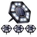 Lot de 4 lampes solaires de sol / lampes de jardin étanches - 12 LED blanches