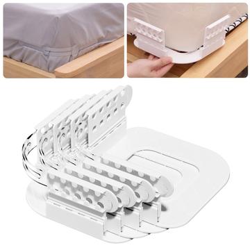 Ensemble d\'attaches invisibles pour draps de lit 4 pièces - blanc
