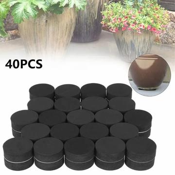 40 Pcs. Pieds de pots de fleurs auto-adhésifs en EVA - 30x10mm - Noir