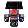 Caméra de sécurité PTZ 4G à 3 objectifs alimentée par énergie solaire avec système d'alarme intelligent