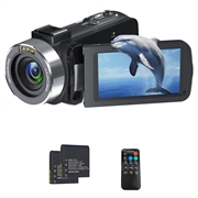 Caméscope numérique 4K Ultra HD avec télécommande - 80MP, 18X Digital Zoom - Noir