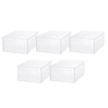 5 Pcs. Plastic Shoe Boxes / Sneaker Boxes (Open Box - Bulk) - Transparent