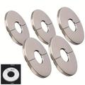 5 Pcs. Couvercle de bride à trou mural rond en acier inoxydable - Diamètre intérieur 28mm