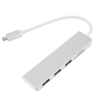 Hub USB-C 5-en-1 vers 3x USB-A et lecteur de cartes TF/SD