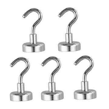 5Pcs Magnetic Hook Holder Heavy Duty Hanger Hanging Pothook - 12x12x31mm