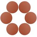 6 Pcs. Sous-verres en cuir PU Ø 10 cm - Marron