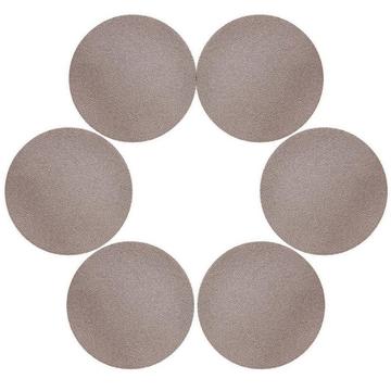 6 Pcs. Sous-verres en cuir PU Ø 10 cm - Champagne