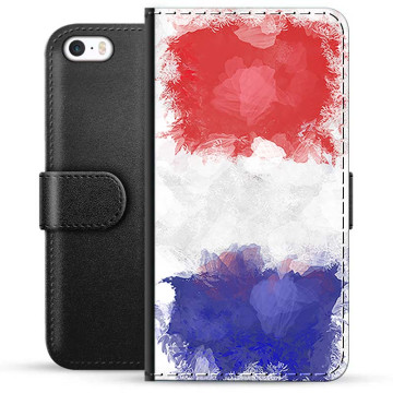 Étui Portefeuille Premium pour iPhone 5/5S/SE - Drapeau Français