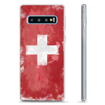 Coque Samsung Galaxy S10+ en TPU - Drapeau Suisse