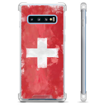 Coque Hybride Samsung Galaxy S10 - Drapeau Suisse