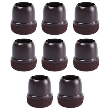 8 Pcs. Couvre-jambes de chaise ronds avec feutre - S - Café