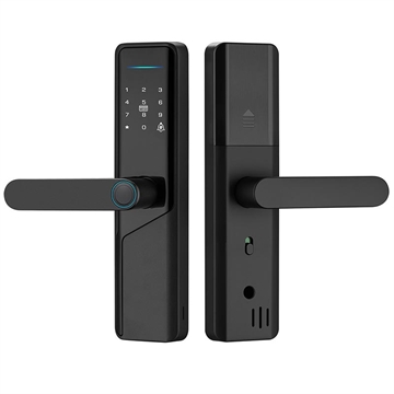 A1 Tuya WiFi Fingerprint Smart Door Lock with Dynamic Passwords and NFC (Open Box - Bulk Satisfactory) - Black