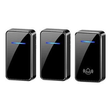 A80 Sonnette sans fil alimentée par USB avec 2 récepteurs - Noir