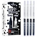 Marqueurs pour peinture acrylique - 8 Pcs. - Noir / Blanc