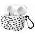 Étui en silicone à motifs AirPods 3 avec mousqueton - Noir / Blanc