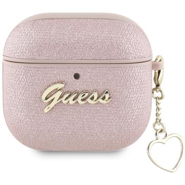 Étui AirPods 4 Guess Metallic Script Charm - Rose