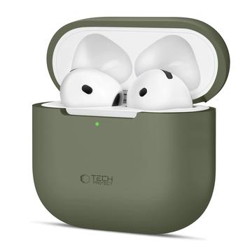 Étui en silicone AirPods 4 Tech-Protect - Vert olive
