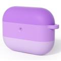 AirPods Pro 3 Étui en silicone antichoc dégradé avec mousqueton - Violet