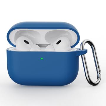 Étui AirPods Pro 3 en Silicone avec Mousqueton - Bleu Foncé