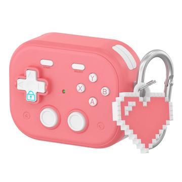 AirPods Pro 3 Étui en plastique style console de jeu vintage avec pendentif en forme de cœur - Rose
