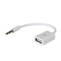 Akyga Adaptateur USB vers AUX 15cm - USB-A Femelle/3.5mm Mâle - Blanc