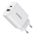 Chargeur mural rapide 30W GaN Amorus - Blanc