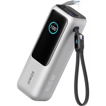 Anker 25000mAh Power Bank 165W avec 2 câbles USB-C intégrés - Argent