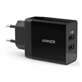 Chargeur Secteur Rapide Anker PowerPort 2 - 2 x USB, 24W - Black