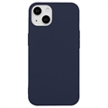 Coque iPhone 15 Plus en TPU Mate Anti-Empreintes - Bleu Foncé