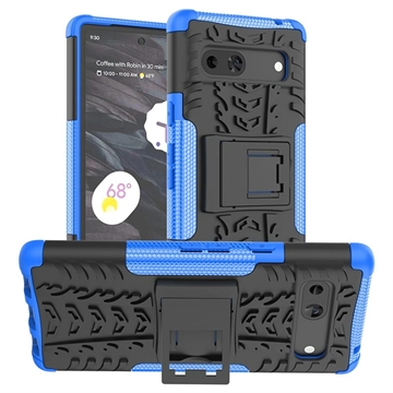 Coque Hybride Google Pixel 7a Antidérapante avec Béquille - Bleue