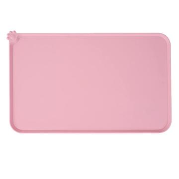 Tapis antidérapant en silicone pour la nourriture des animaux de compagnie - 47x30cm - Rose