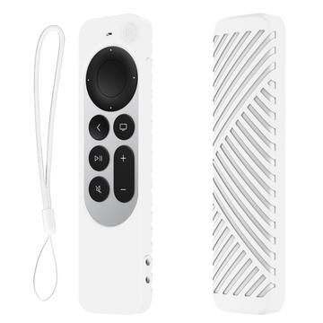 Apple TV 4K Siri Remote (3rd Gen.) étui protecteur en silicone avec lanière - Blanc
