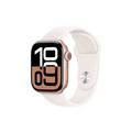 Apple Watch 10 GPS MWWH3QN/A - Bracelet sport en aluminium, Light Blush, S/M, 42mm - Cor-de-Rosa Dourado