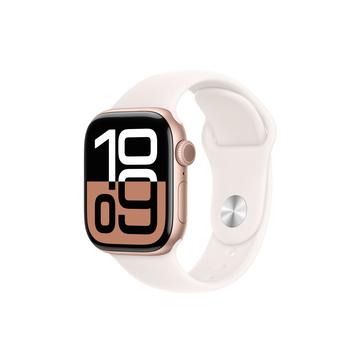 Apple Watch 10 GPS MWWH3QN/A - Bracelet sport en aluminium, Light Blush, S/M, 42mm