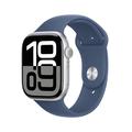 Apple Watch 10 GPS MWWL3QN/A - Aluminium, bracelet sport en denim, S/M, 46mm