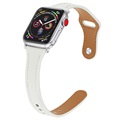 Bracelet Apple Watch Series Ultra 2/Ultra/9/8/SE (2022)/7/SE/6/5/4/3/2/1 en Cuir Premium - 45mm/44mm/42mm - Blanc