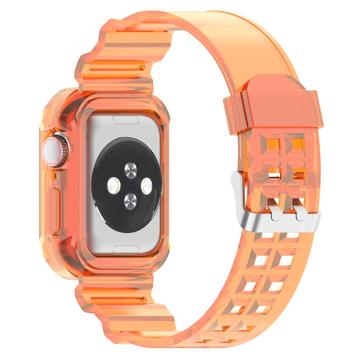 Bracelet en Silicone de Rechange Apple Watch Series 11/10 avec Cadre Intégré - 46mm - Noir Transparent