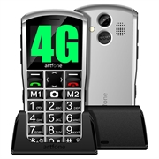 Artfone A400 Téléphone pour Seniors avec SOS - 4G, Double SIM - Gris