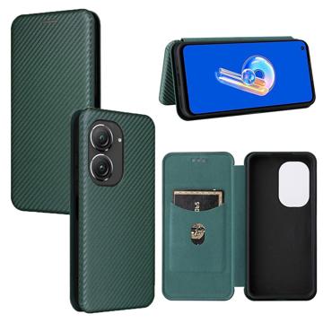 Étui à Rabat Asus Zenfone 9 - Fibre de Carbone - Vert