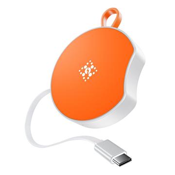 B-31 Chargeur sans fil 15W avec câble USB-C rétractable - Orange
